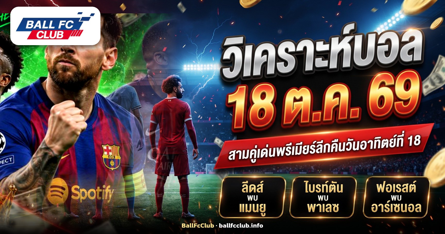 ภาพปกวิเคราะห์บอลพรีเมียร์ลีกวันอาทิตย์ที่ 18 ตุลาคม 2569